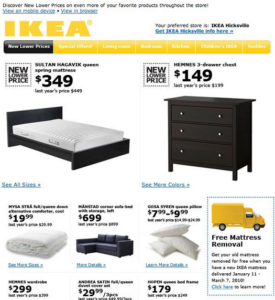 Mail als miniwebsite IKEA