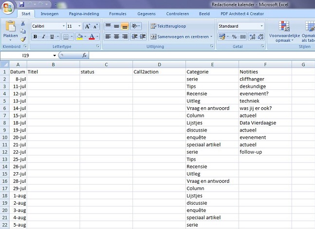 Planning via een editorial calendar