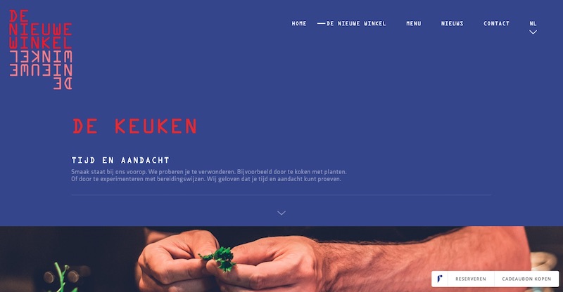 Website met een creatieve stijl