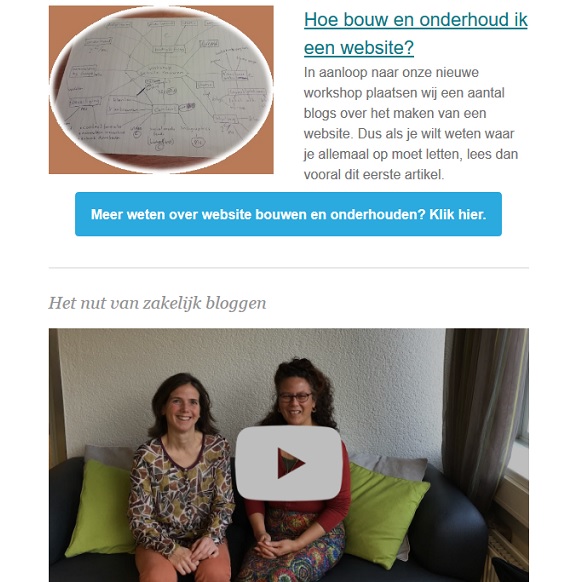 Fragment uit een van de nieuwsbrieven van Social Media Duo Fragment uit een van de nieuwsbrieven van Social Media Duo