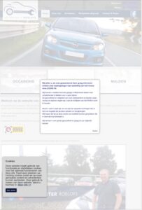 Voorbeeld van een website die deels responsive is: de layout is goed op een mobiele telefoon, maar de lopende tekst veel te klein. 