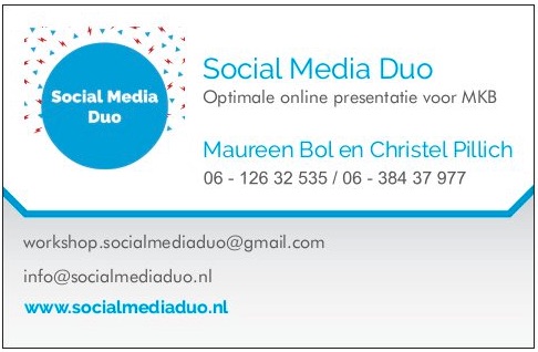 Visitekaartje van Social Media Duo