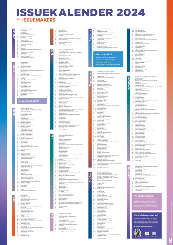 Issuekalender 2024 voor de planning